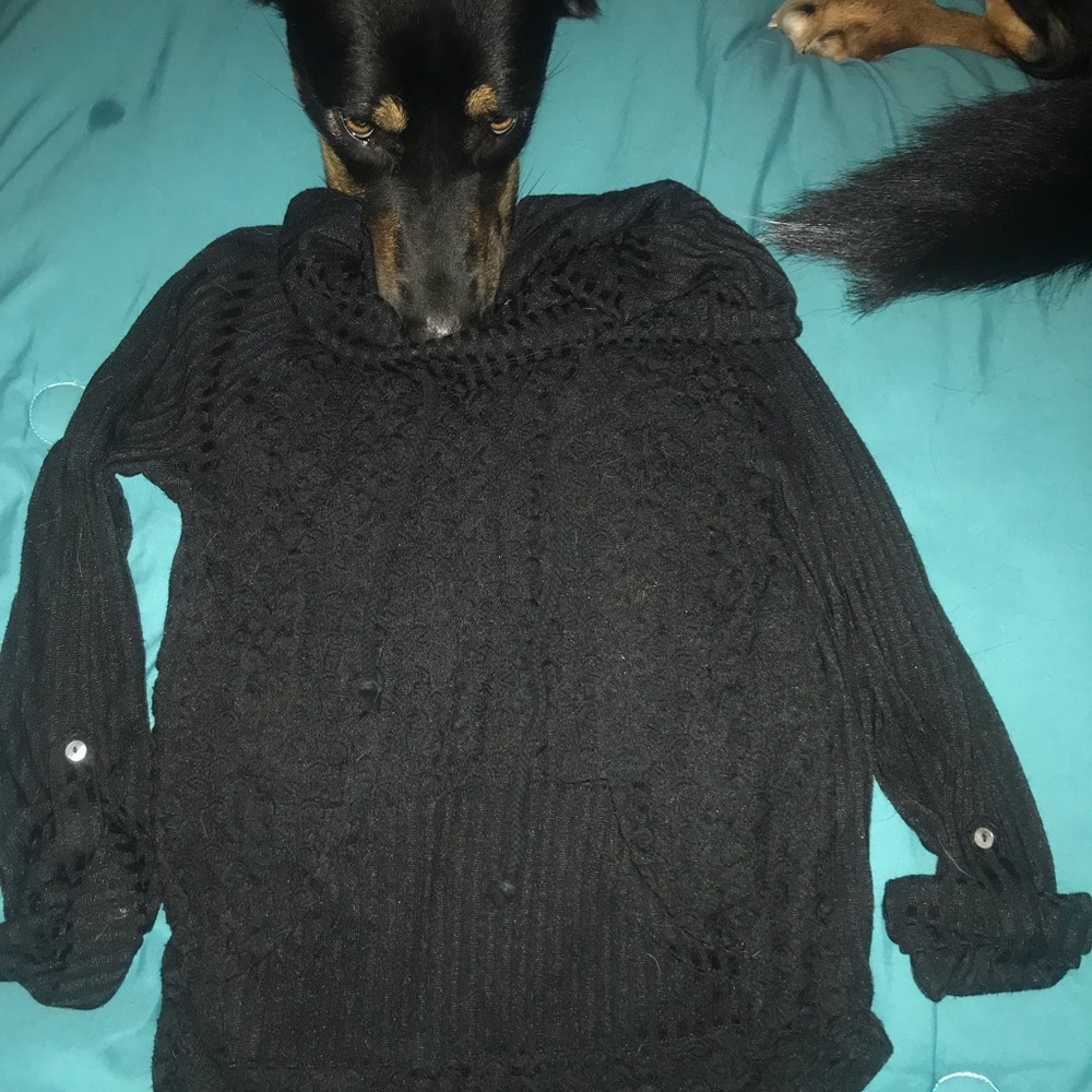Black lace sweater shirt